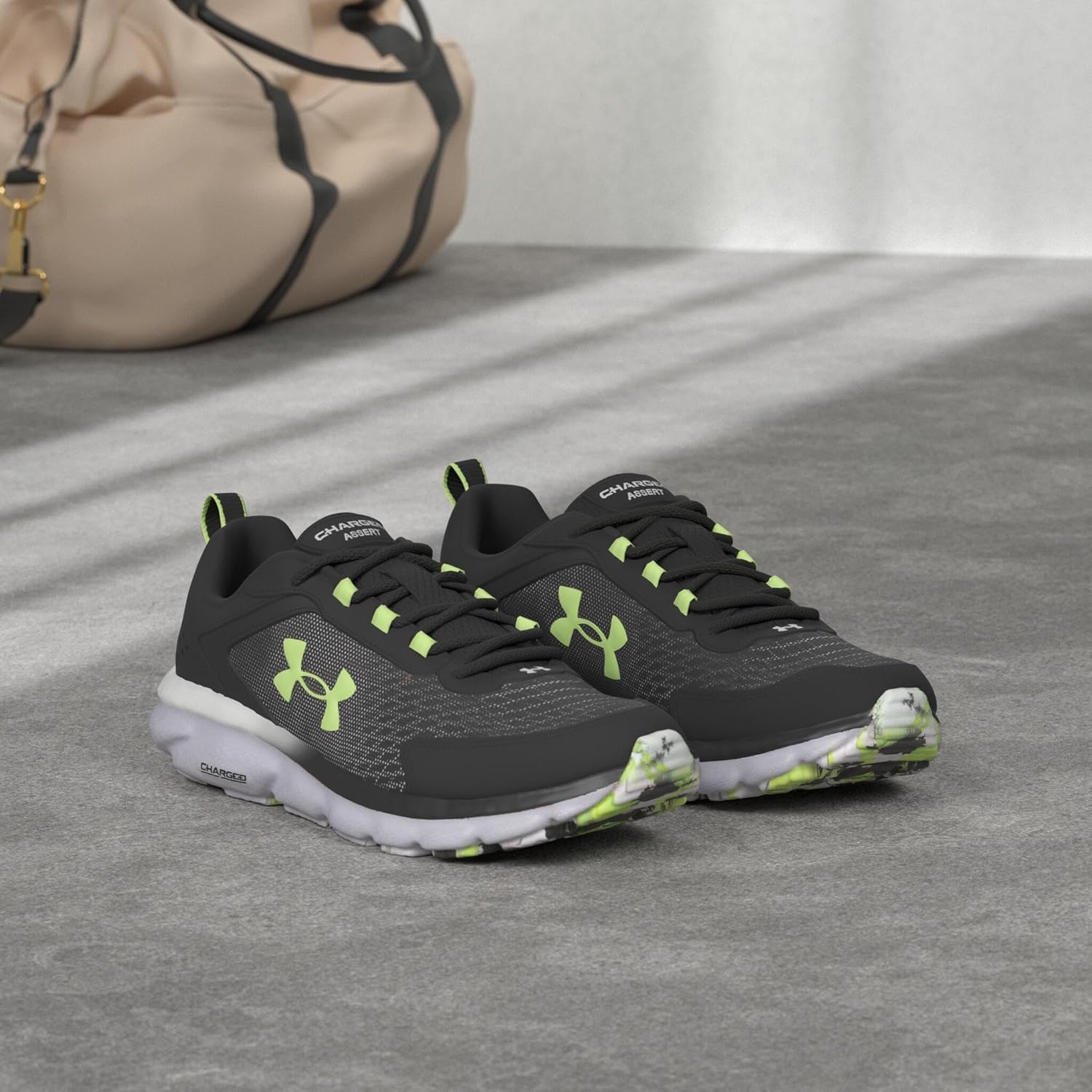 Under Armour Mens Charged Assert 9 Marble Running Shoe - Image 7