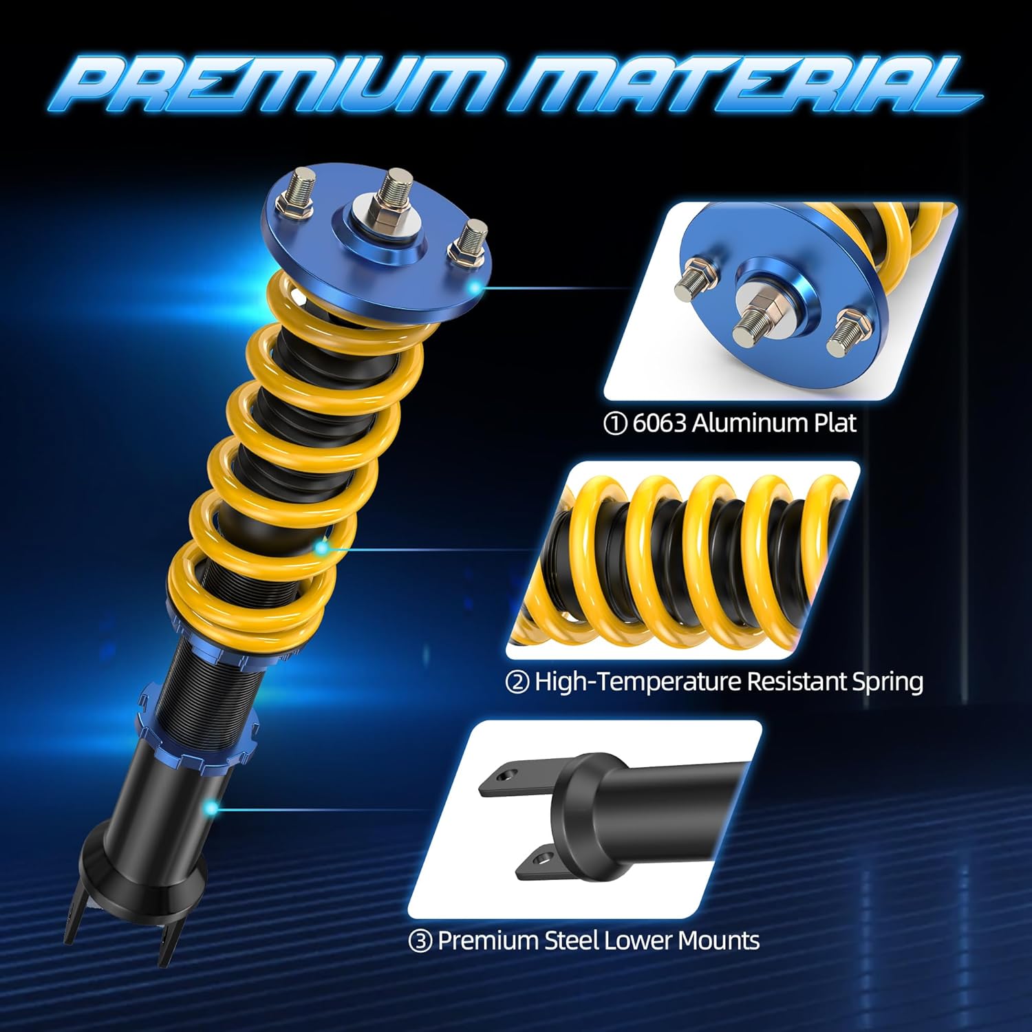 Height Adjustable Coilover Lowering Kit Compatible for 09-14 Honda ACURA TSX, 08-12 Honda Accord Suspension Coil Spring Strut Shocks (4pcs)