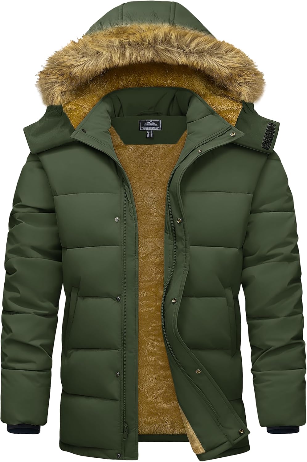 MAGCOMSEN Men's Winter Jacket Water Repellent Windproof Warm Thicken Fleece Lined Coat Warm Thicken Winter Parka Jacket