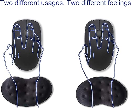 Miniatura 2 de BRILA Almohadilla de Soporte Ergonómica de Espuma Viscoelástica para Reposamuñecas de Ratón para Computadora, Laptop, Trabajo de Oficina, Juegos de