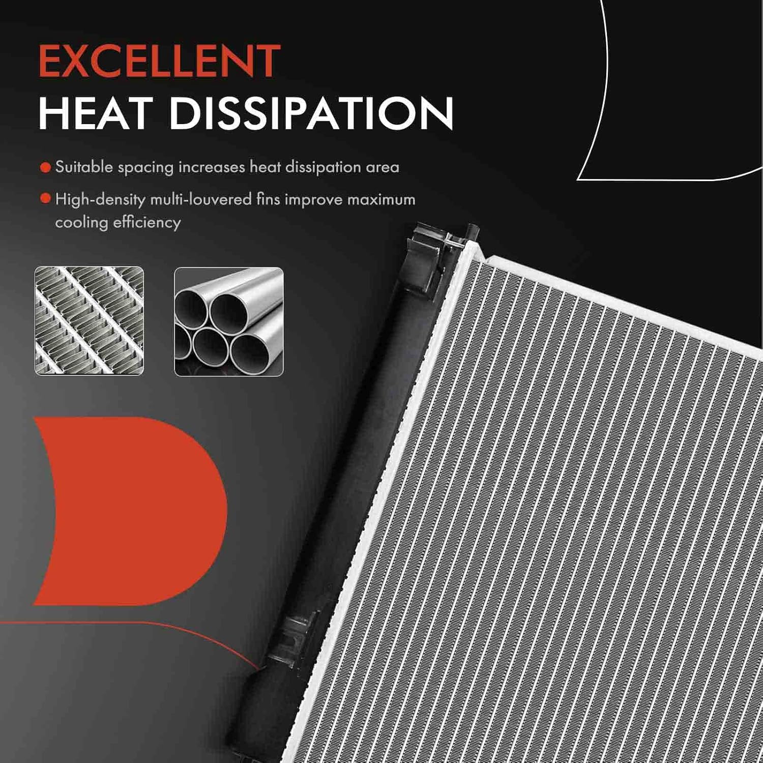 A-Premium Engine Coolant Radiator Assembly Compatible with Nissan Versa 2012-2019, Versa Note 2014-2019,L4 1.6L, Manual Transmission