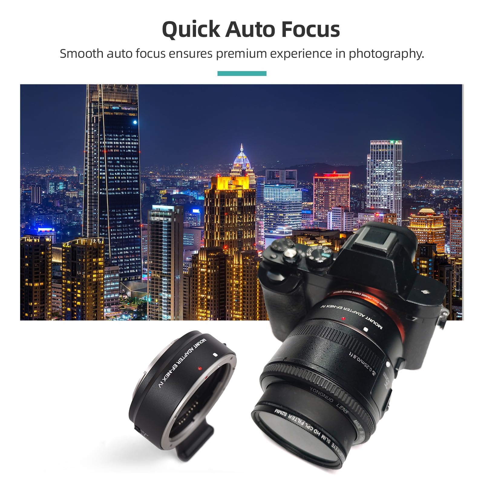 Andoer Adapter EF-NEX IV（マウントアダプター） Amazon.com : Andoer Upgraded USB Auto Focus EF-NEX IV Lens Mount