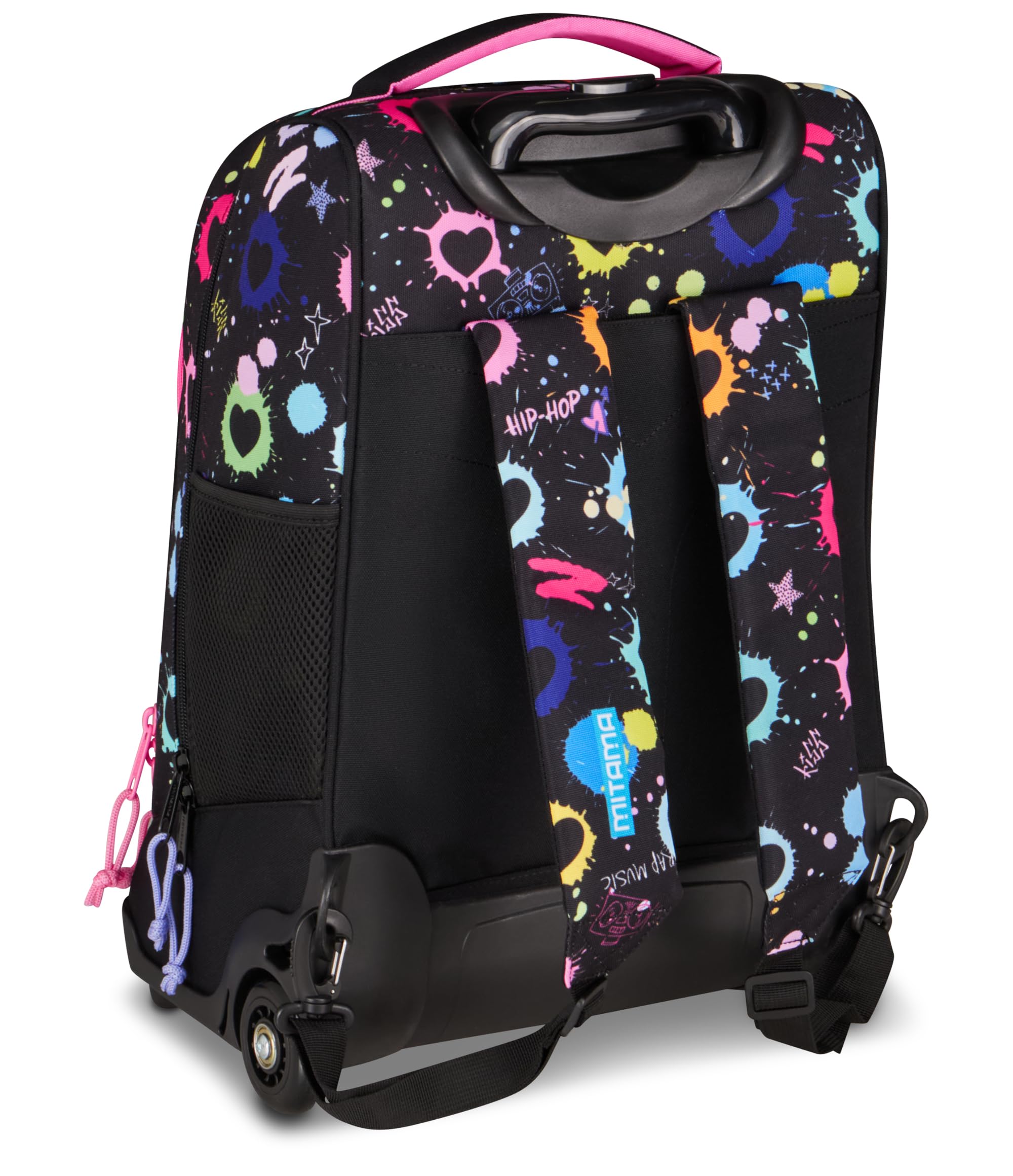 Mitama Zaino Trolley M-Power MusicLove, Spallacci a scomparsa, Bambini e Bambine, Tasca Porta Borraccia, Doppio uso, Maxi Capienza, nero