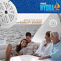 Vista 8 de Pyle Altavoces marinos duales de 4 pulgadas, resistente al agua y a la intemperie, sistema de sonido estéreo de audio para exteriores con cono