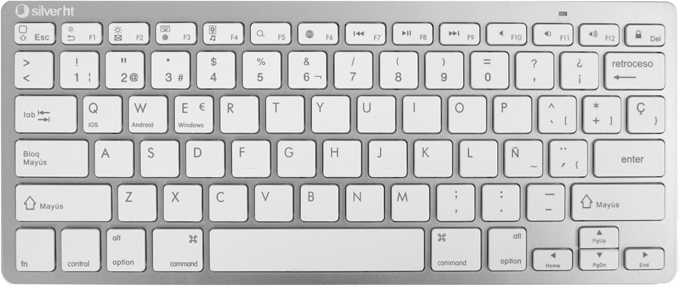 Clavier Silver HT Teclado Inalámbrico Colors Edition - Blanco Espagnol Qwerty Argenté main image 1