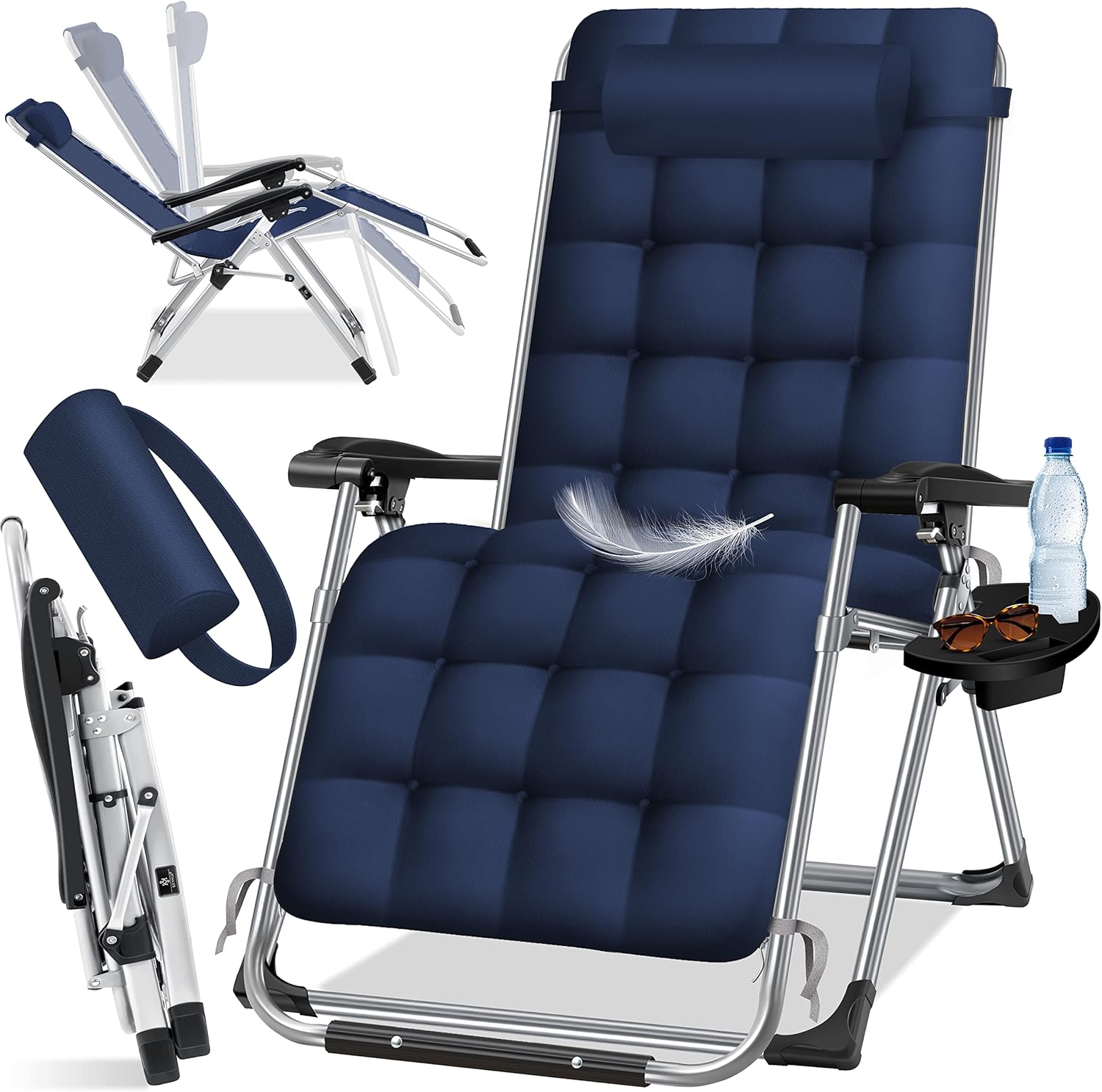 KESSER® Chaise Longue Chaise Longue Pliable avec PorteBoisson Chaise