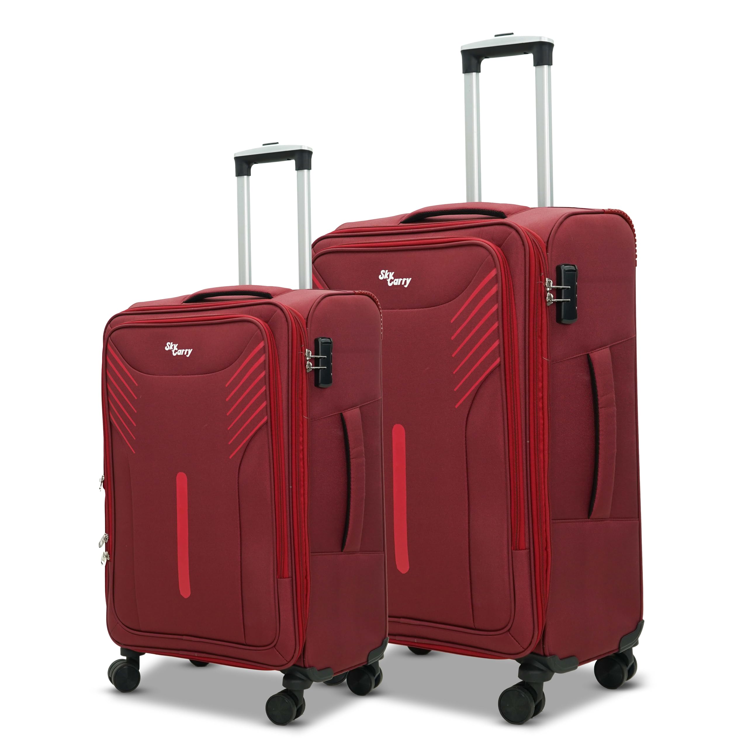 Arrow Soft Expandable Luggage Trolley Bag Set 2 | 360° Dual Spinner Wheels-image-25