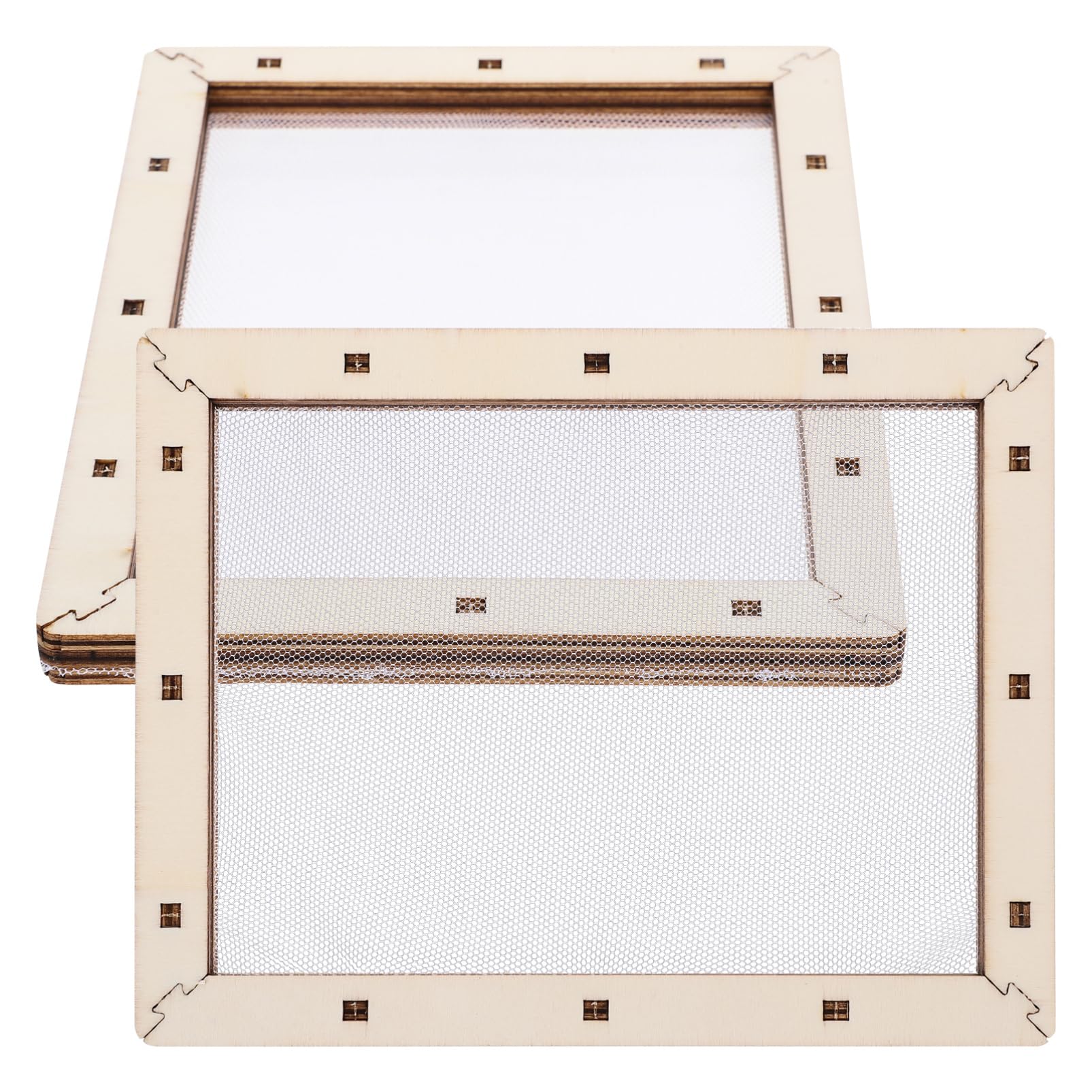 HOOTNEE 2pcs Handmade Paper Craft Frame Wooden Paper Making Screen Handicraft Wooden Frame