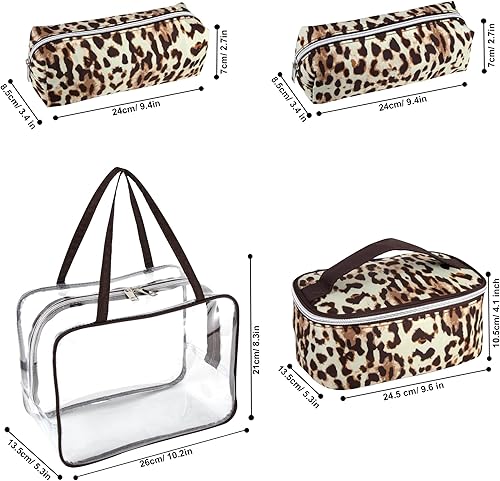 Miniatura 4 de Juego de neceser de 4 piezas, impermeable, para el hogar, estuche de viaje para cosméticos, bolsas de maquillaje para mujeres con asa, cremallera,