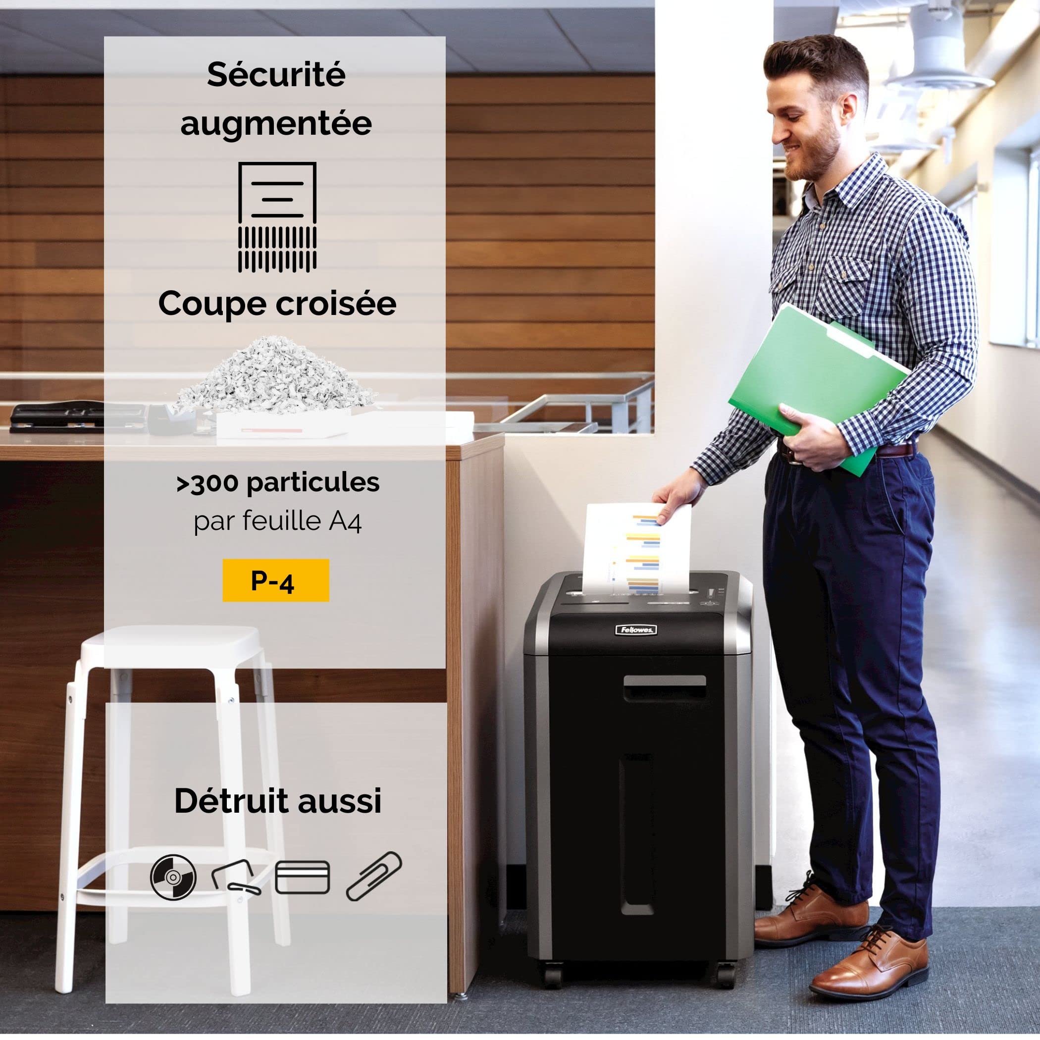 Fellowes Powershred 325Ci Destructeur de document Coupe croisée 22-24 feuilles Noir