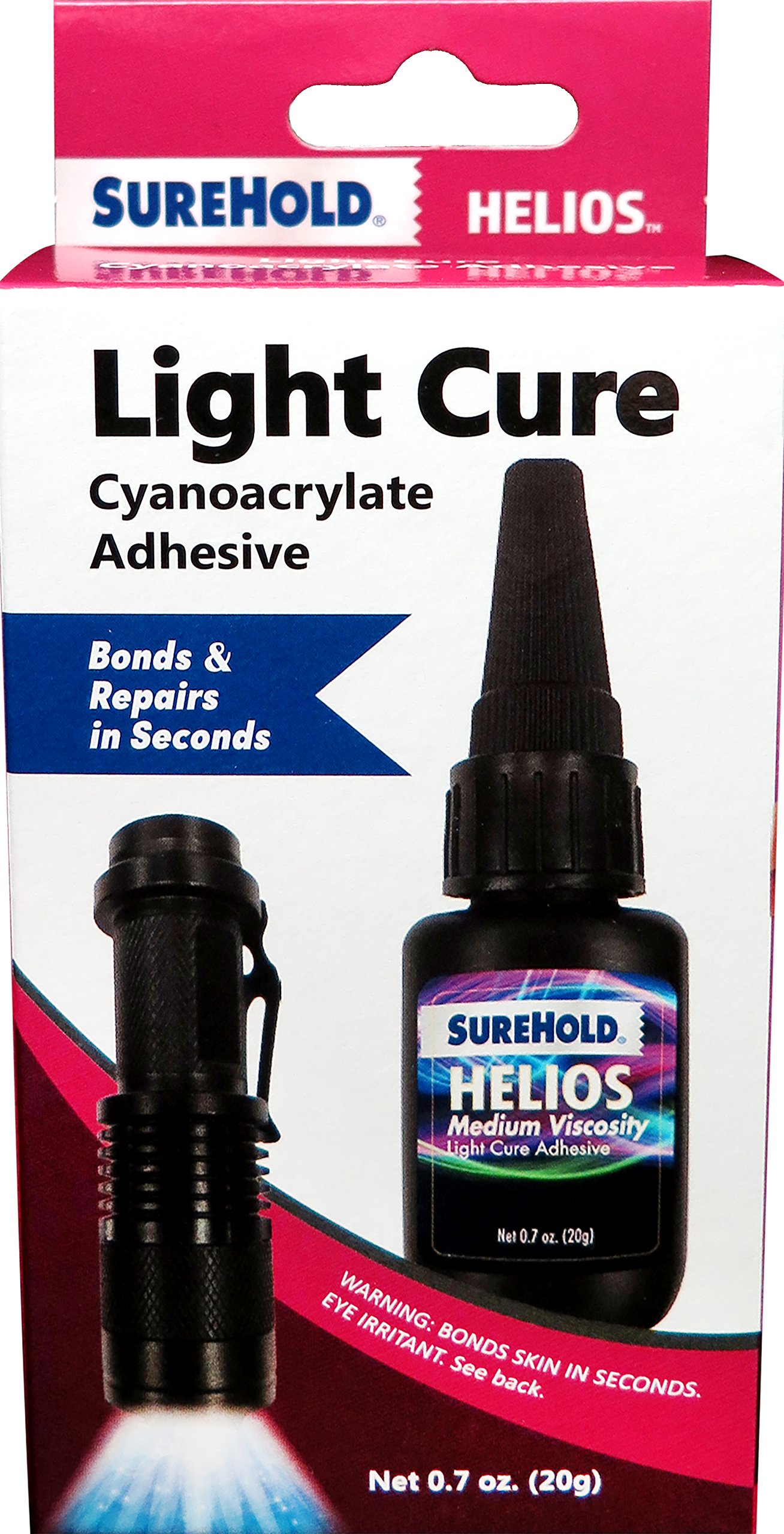 Buy SureHold Helios Light Cure Adhesive Super Glue, UV Glue Kit with