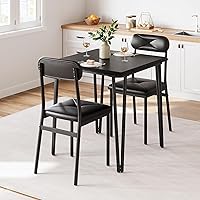 Vista 8 de IDEALHOUSE Juego de mesa de comedor para 4, mesa de cocina con sillas tapizadas para cocina y espacios pequeños (retro, mesa con 4 sillas tapizadas)