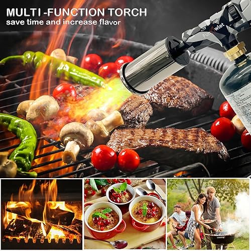 Miniatura 5 de Potente Antorcha Encendedor de Propano para Cocinar - Antorcha de Cocina Culinaria, Sous Vide, Encendedores de Carbón Iniciador de Fogata,