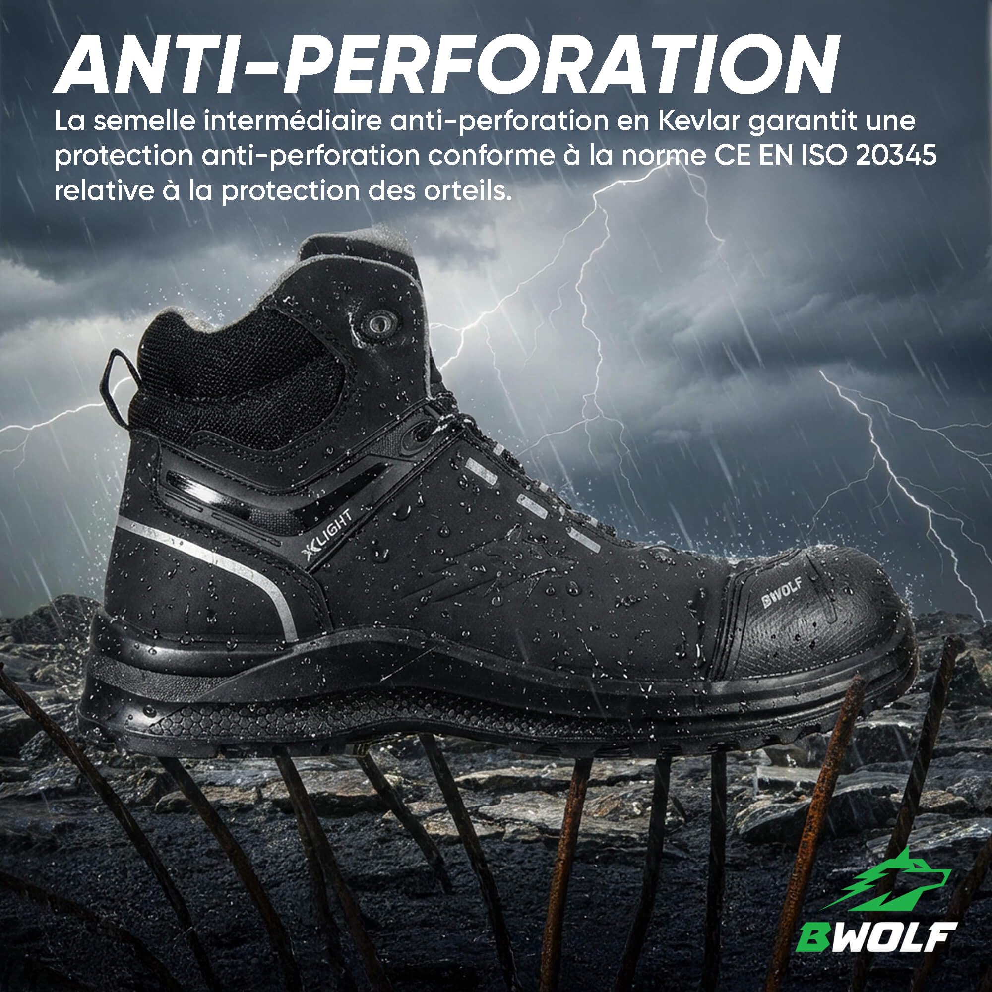 BWOLF Defender HIS3 Chaussures de sécurité pour Homme en Nubuck Hydrofuge, Embout en Kevlar et Semelle intermédiaire, antidérapantes