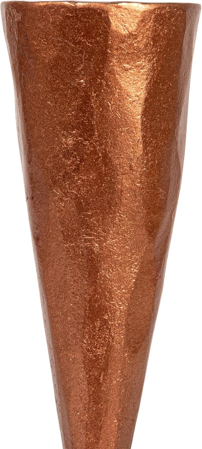 Creative Co-Op Round Hand-Forged Cast Metal Taper Holder, Copper Finish