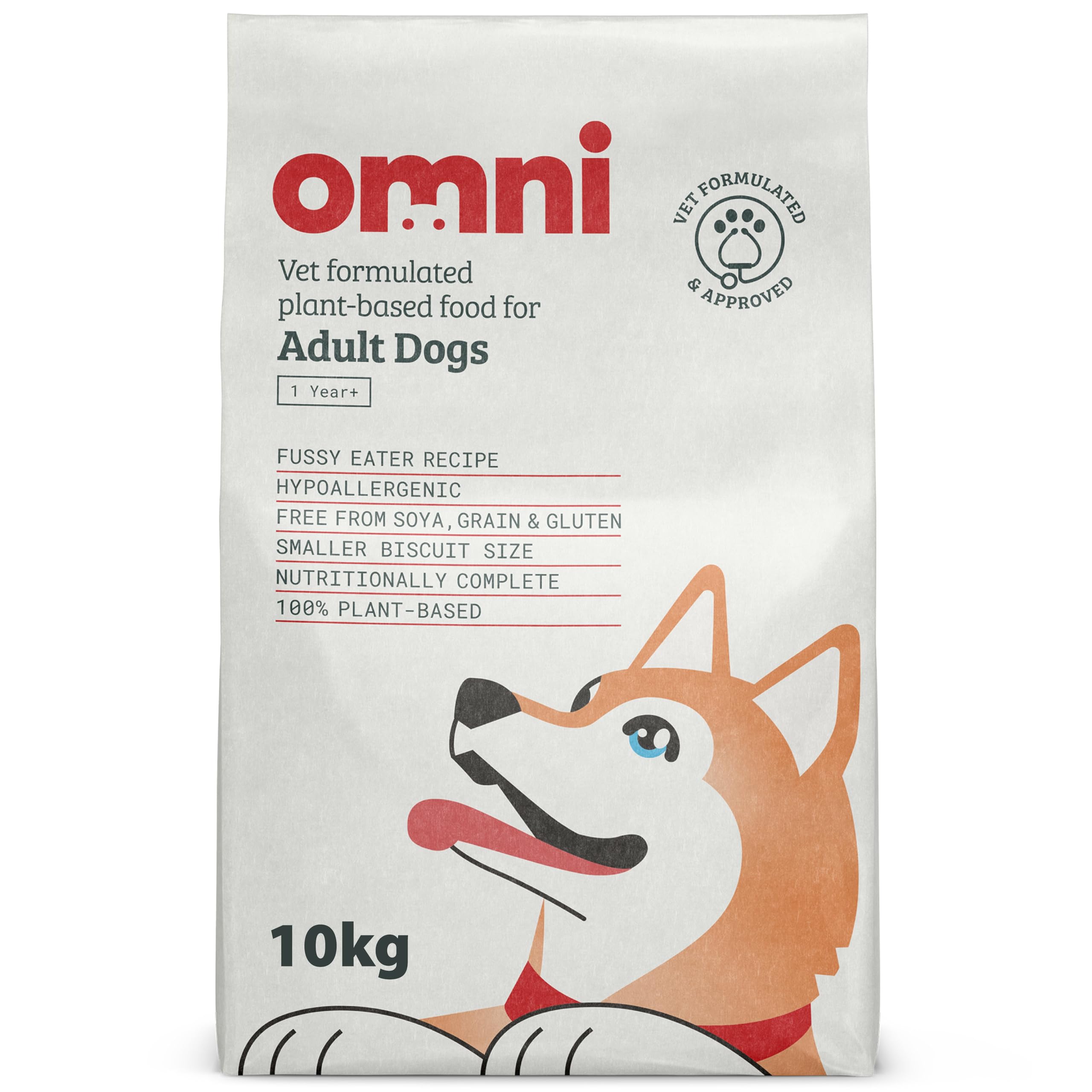 Omni Gastrointestinal Hypoallergenic Dog Food for Fussy Eaters - Soya, Gluten, Grain Free, Smaller Dry Kibble for Sensitive Stomachs & Easy Digestion, Prebiotics & Omega 3, Small to Large Breeds, 10Kg