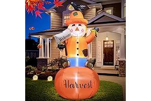 DomKom 6FT Thanksgiving Harvest Inflatable Scarecrow Outdoor Decor