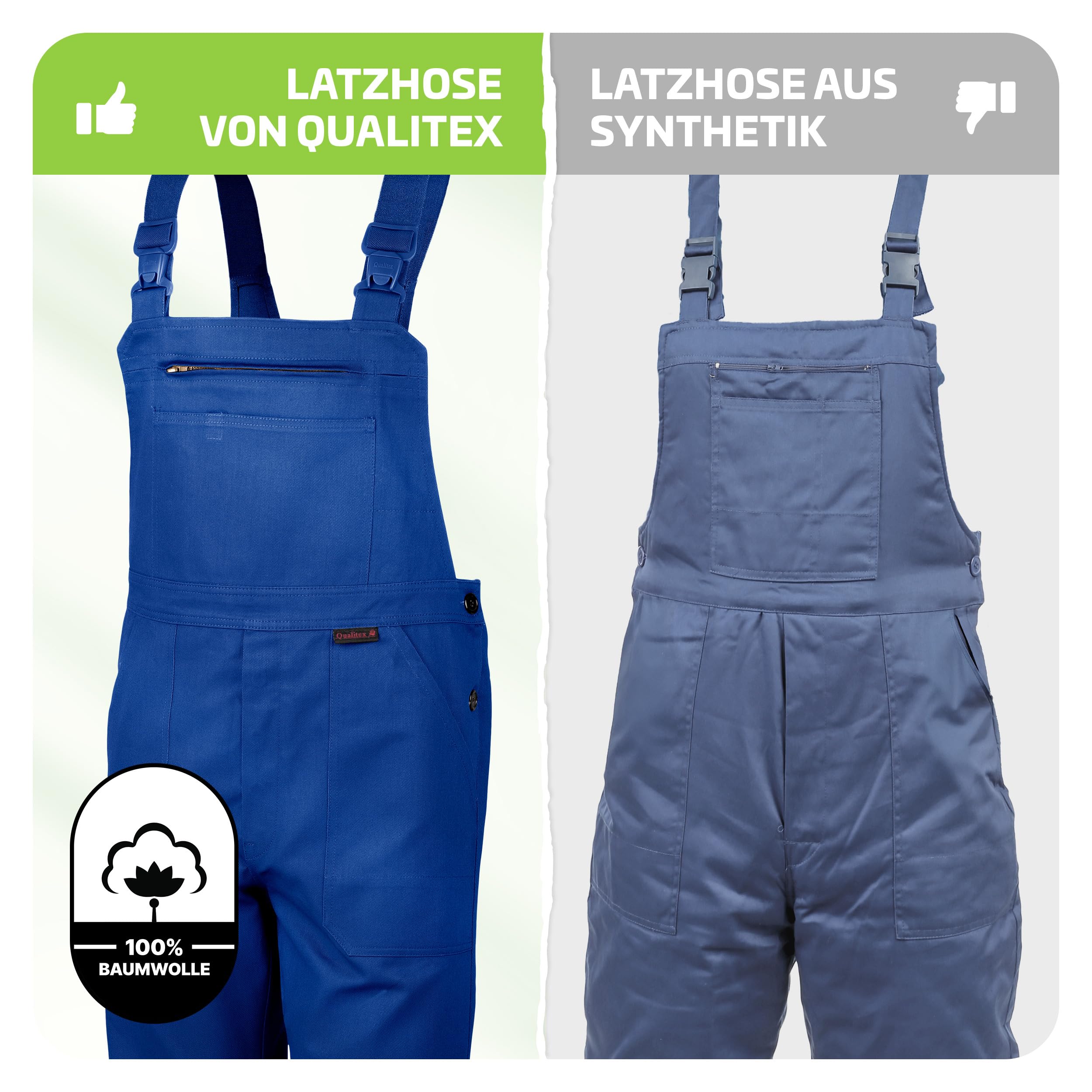 Qualitex Salopette de Travail BW 270 - Plusieurs Couleurs