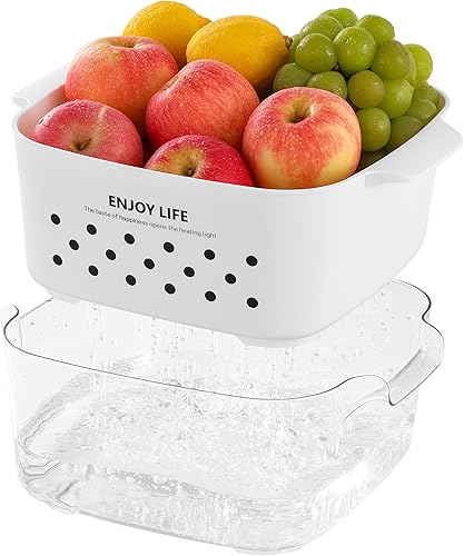 HNNJCK Juego de coladores de cocina de 8.2 cuartos de galón, cesta de lavado de frutas y verduras, coladores de frutas 2 en 1, colador grande de disponible en Yaxa Peru