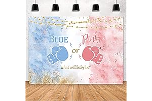 MEHOFOND 7x5ft Blue Pink Gender Reveal Backdrop