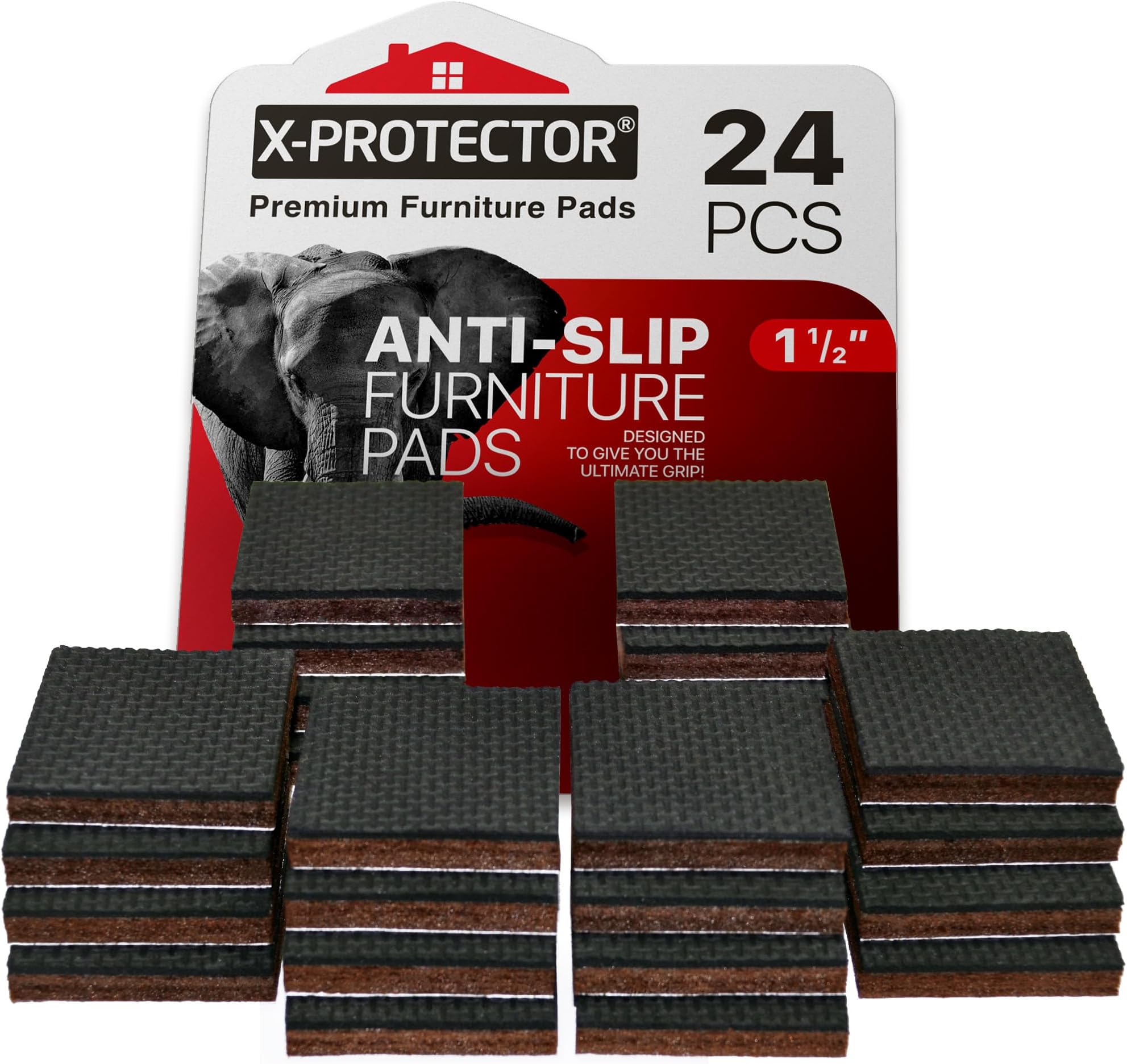 X-PROTECTOR Non Slip Furniture Pads โ 24 Premium Furniture Grippers 1 1/2"!