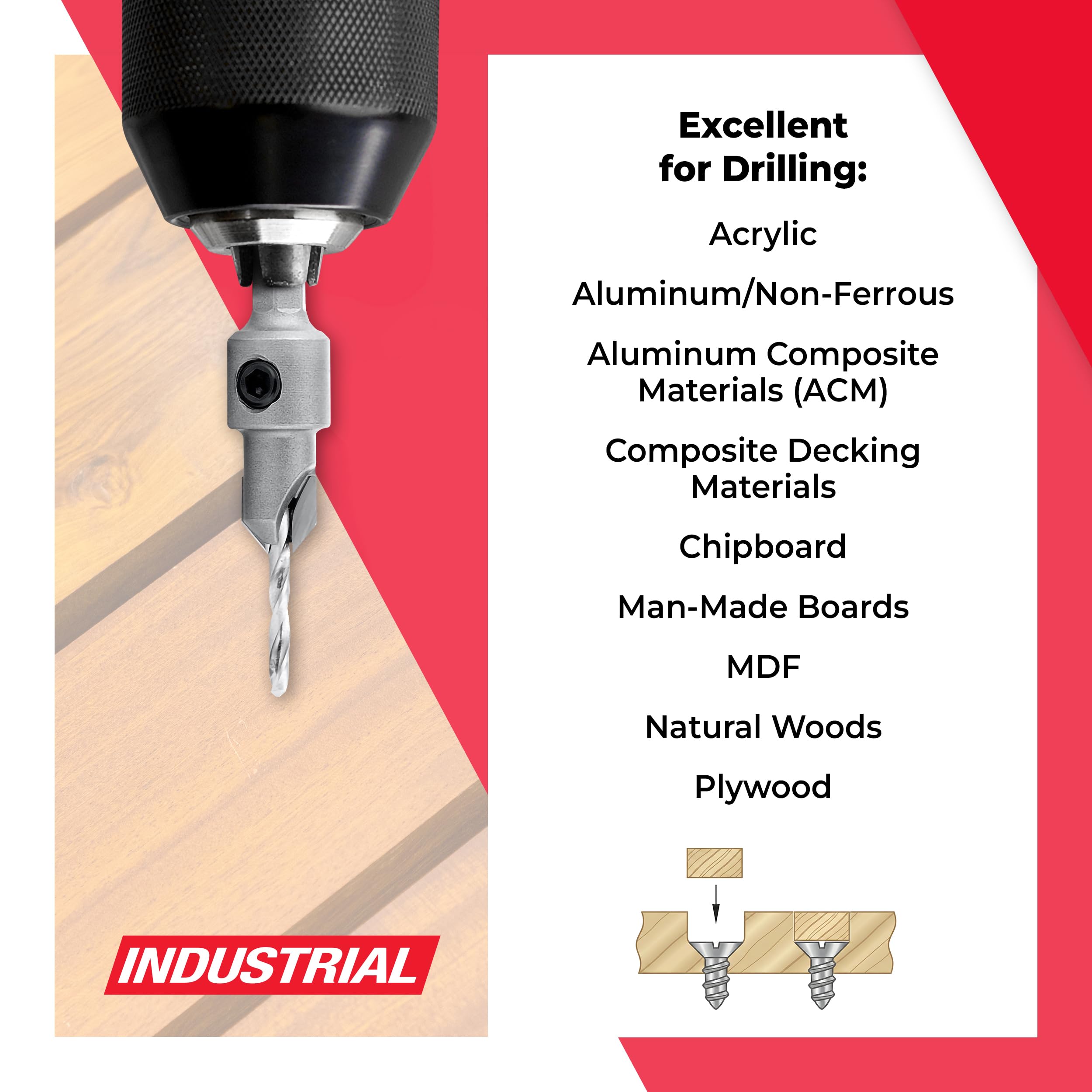 Amana Tool Carbide Tipped 82 Degree Countersink Drill Bit, 55264
