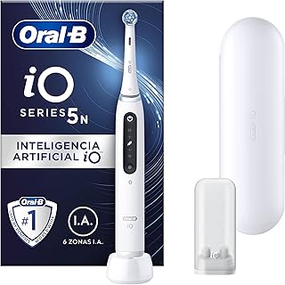 Oral-B iO 5N Cepillo de Dientes Eléctrico Blanco, con 1 Cabezal y 1 Estuche de Viaje, Diseñado por Braun