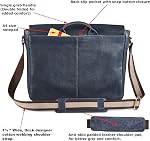 COCHOA 14 Laptop de pouce Détresse Vintage Real cuir Messenger Sac à épaule Satchel