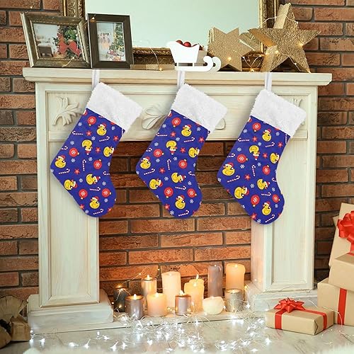 Miniatura 7 de Calcetines de Navidad de pato de goma, 17.7 pulgadas, decoraciones de regalo de Navidad grandes personalizadas y suministros de fiesta, utilizados