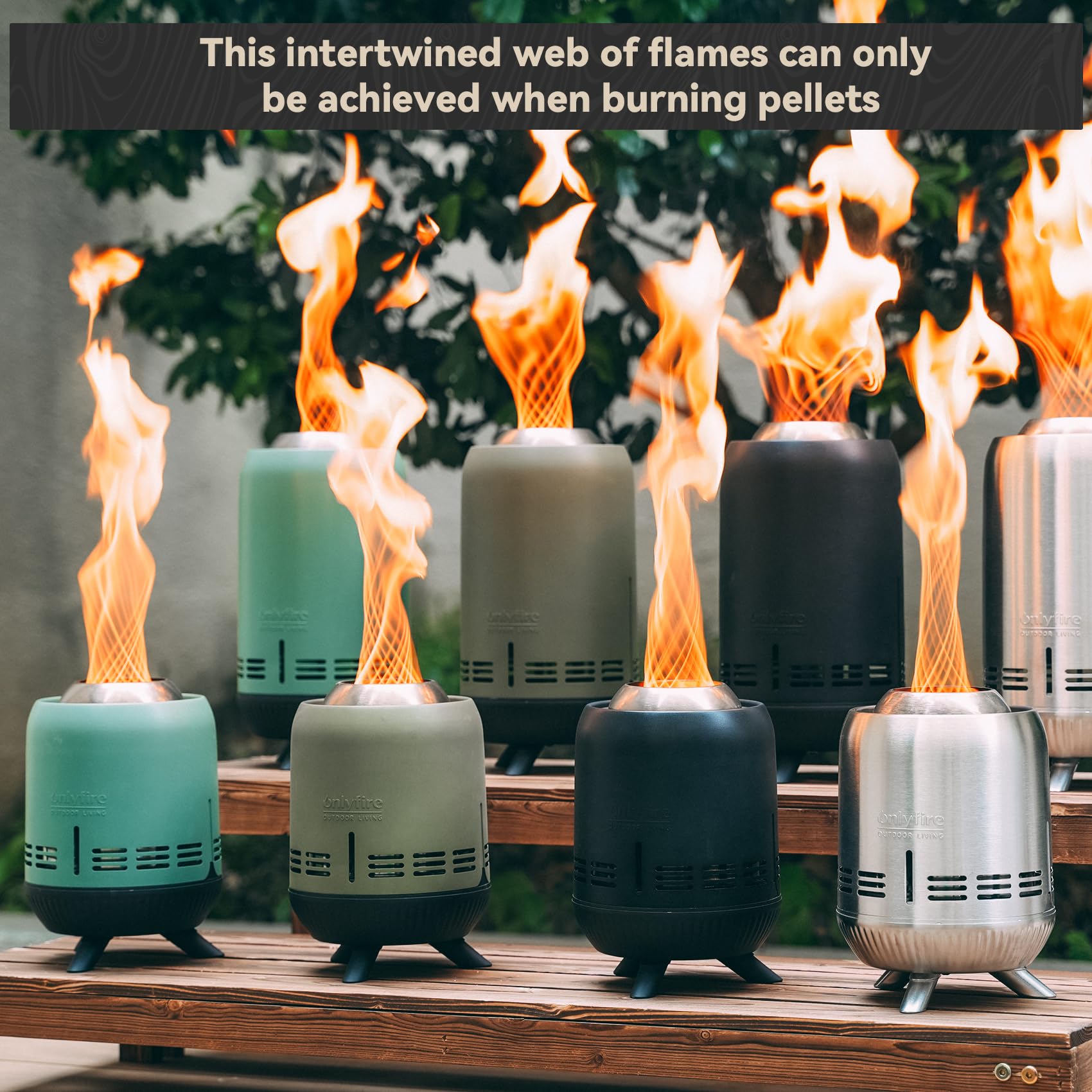 Onlyfire Brasero sin Humos con Bolsa de Transporte, Hoguera de Mesa, Chimenea de Leña y Pellets para Camping al Aire Libre Tailgating Patio, Negro | Chimenea de leña y pellets para acampar al aire libre, patio, patio trasero