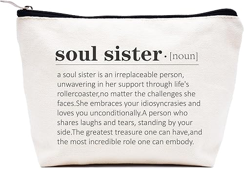 Miniatura 137 de LIBIHUA Bolsa de maquillaje para mujer, bolsa de cosméticos regalos para ella, bolsa de viaje femenina, Beige natural, 283-a mi increíble tía futura