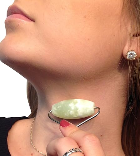 Miniatura 7 de Rodillo Derma de Jade, rodillo de masaje individual terapia infrarroja para antienvejecimiento, relajación y alivio del estrés, terapia de