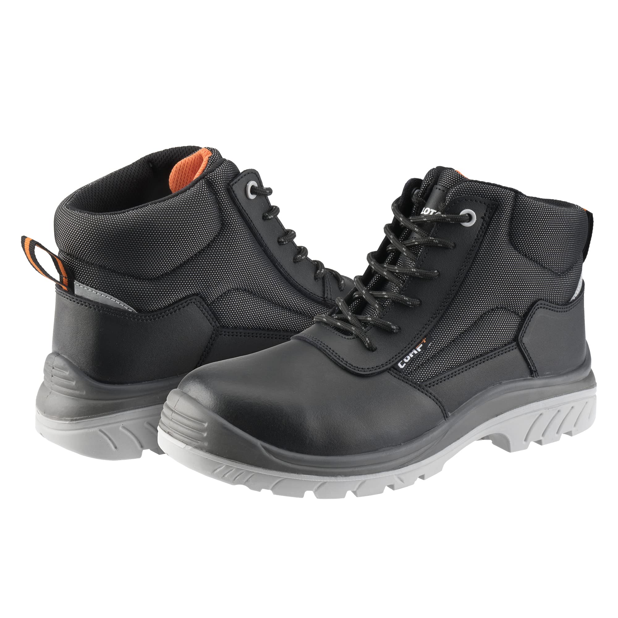 Bellota 72307NJS342 - Bota de Seguridad Comp+ Negra S3 de Hombre y Mujer (Talla 42) de Piel Hidrofugada Lisa, Acolchada y con Zonas Reforzadas Antiabrasión