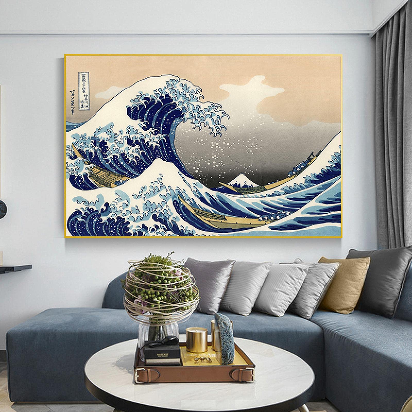 Amazon.co.jp: 日本美術神奈川浮世絵の大波キャンバスポスター