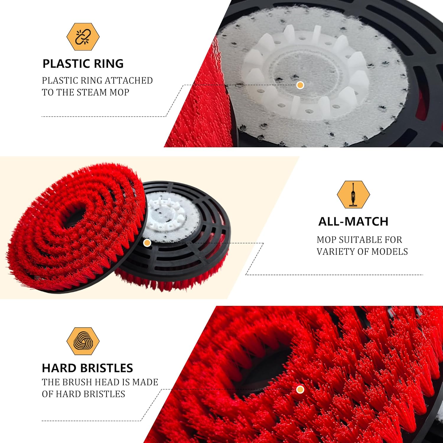 Brush for Shark Steam Mop S7000 S7001 S7020 S7005 S8021 S8001 Replacement Brush Head and Scrub Pad Abrasive Polishing Pad for deep Cleaning Hard Floors Kitchens and bathrooms (4, 2Blue 2Gray)