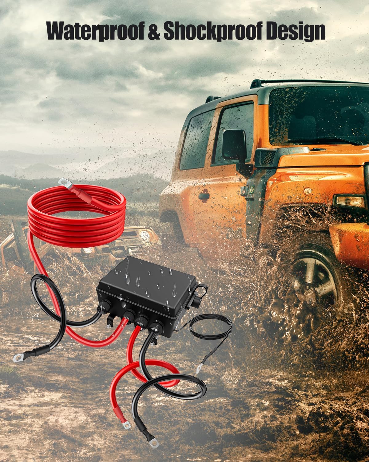 Winden-Magnetschütz-Relais-Set, 12 V, 500 A, Seilwinde, Fernbedienung mit wasserdichter Box, Dual-Fernbedienung, passend für 3628 kg - 7,711 kg ATV, UTV, Jeep-Anhängerwinden, vorverdrahtet