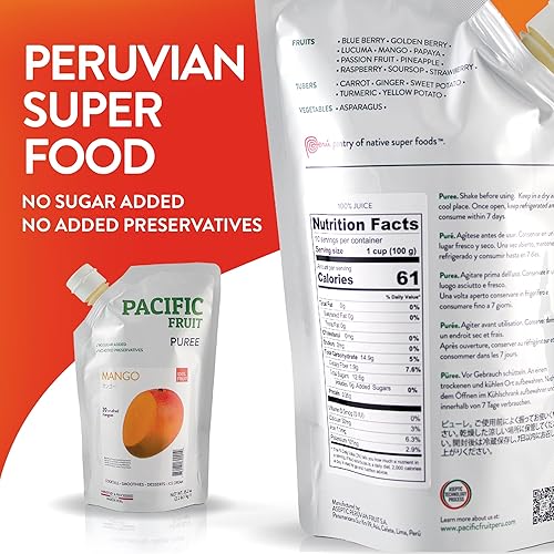 Miniatura 2 de Pulpa de mango aséptico de frutas del Pacífico en bolsas de 1 litro (2.2 libras)