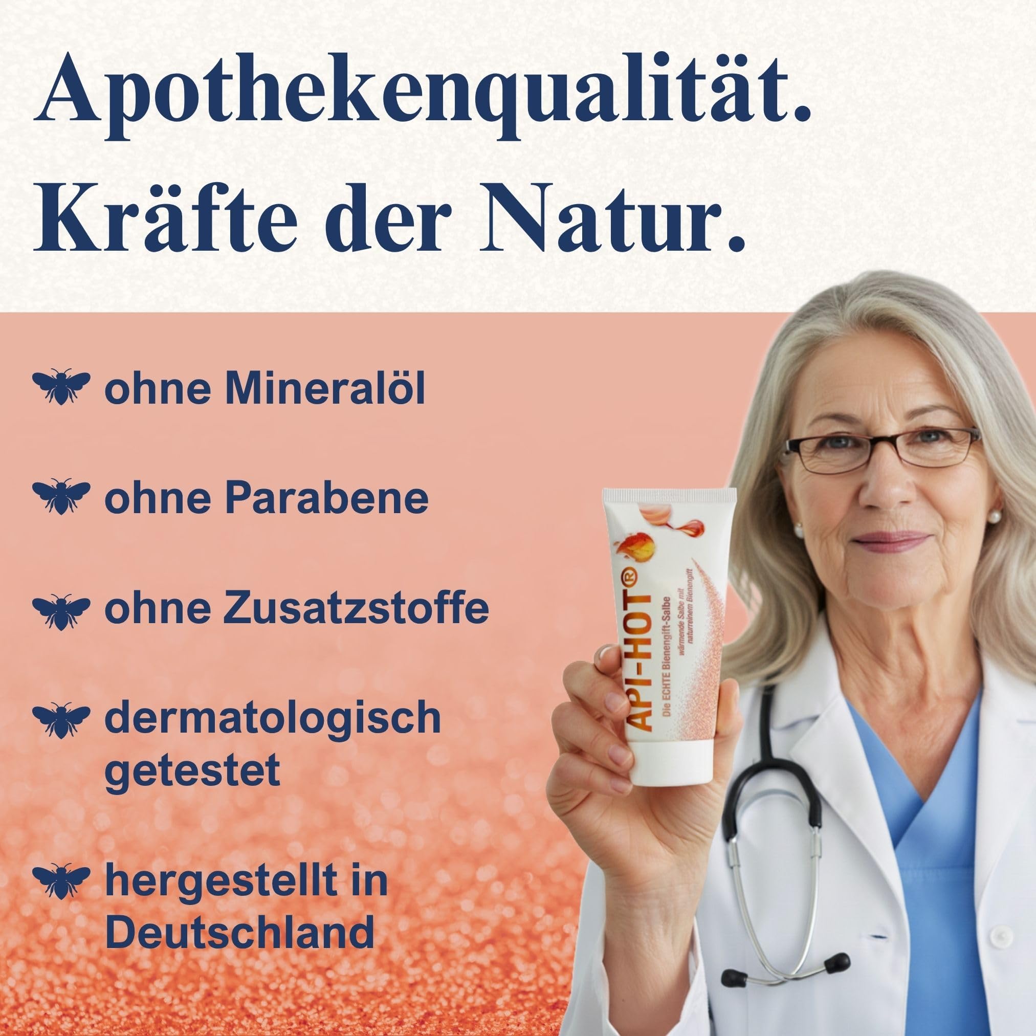 API-HOT – Die ECHTE Bienengiftsalbe – Wärmecreme mit naturreinem Bienengift, Capsaicin & Allantoin – Muskel- & Gelenkpflege – Spezialpflege – Seit 1844 – das Original aus Deutschland – 50 ml