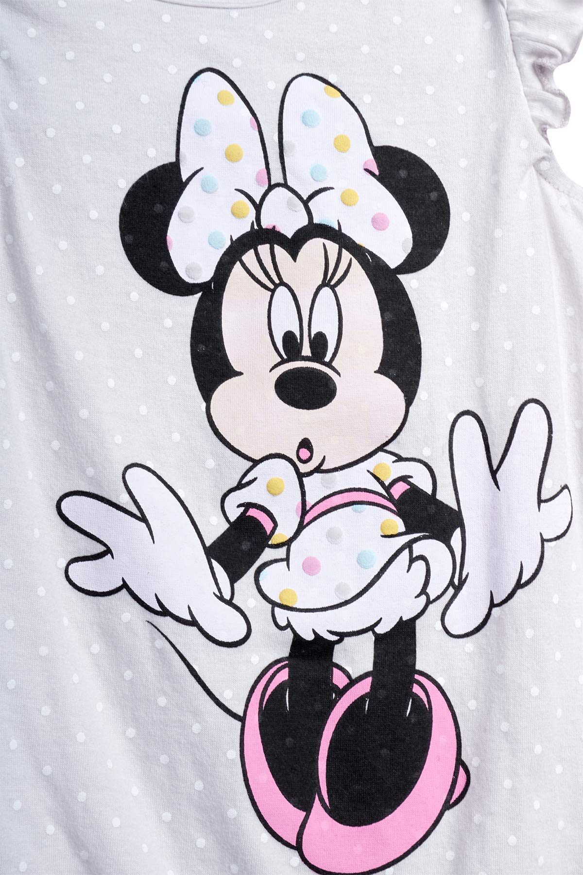Disney Baby Girls Romper 2 Pack: Minnie Mouse Ruffle Sleeve Romper (Newborn/Infant), Size 6-9 Months, Lavender/White Multi Minnie