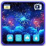 天上の夜花火 – きらめく星空の爆発と祝祭の音、スリープタイマー付きFire TVスクリーンセーバー