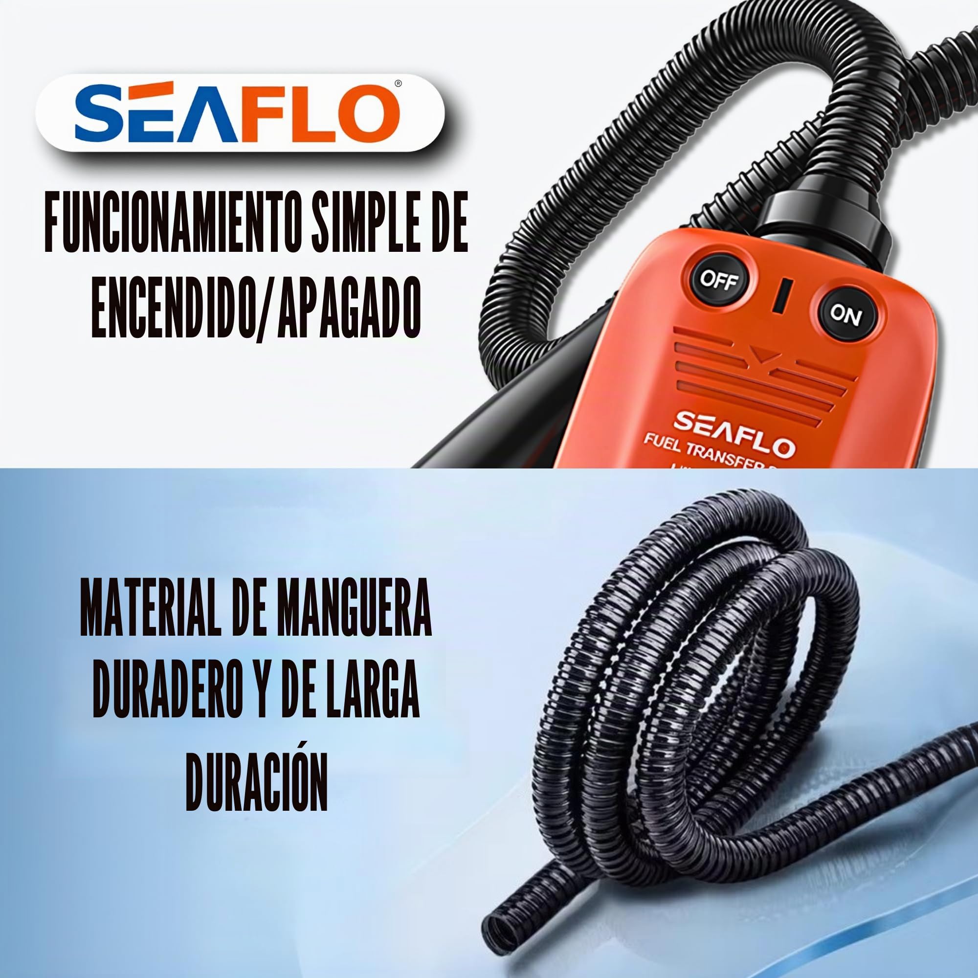 SEAFLO 552135 BOMBA DE TRANSFERENCIA AUTÓNOMA para Combustible, Aceite, Agua, Adblue, 9L/MIN