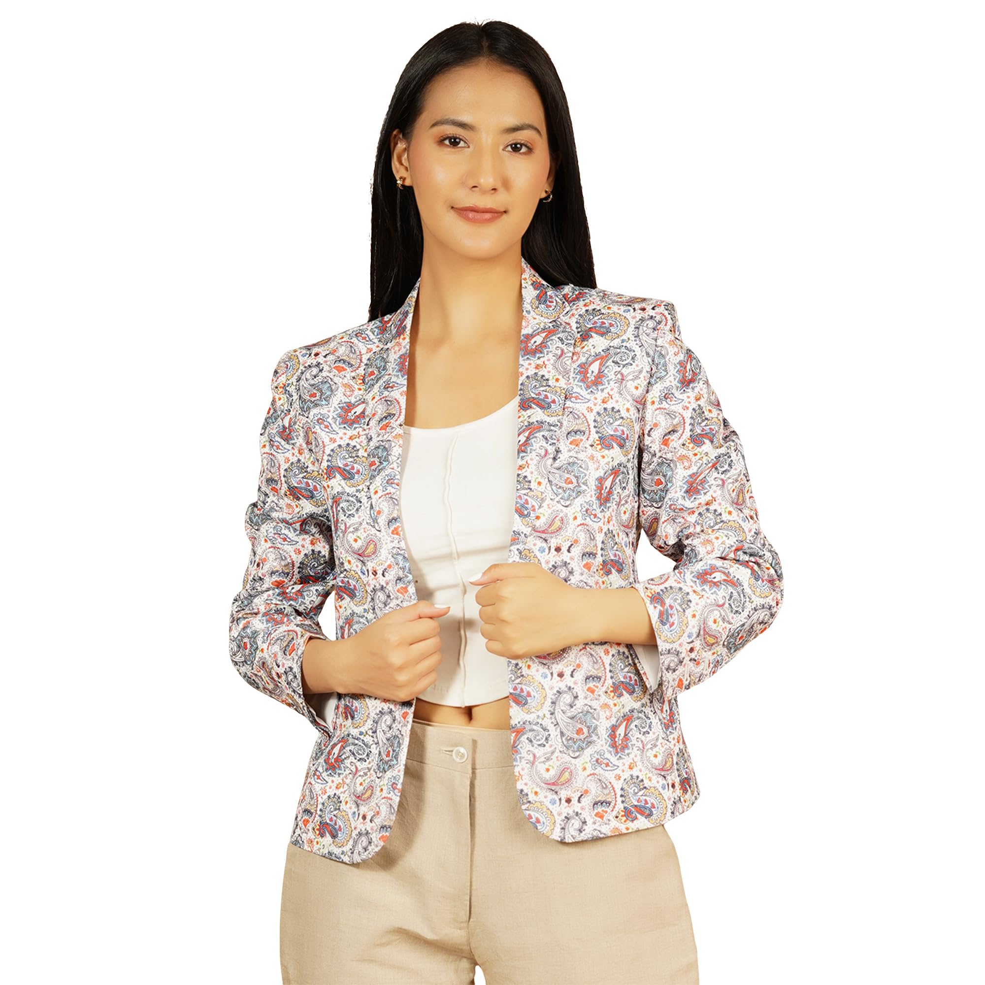 talethread Women's Cotton Multicolor Blazer-picture-25