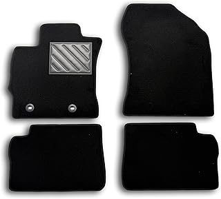 Toyota Auris II 2013 Onwards - Hybrid Tailored Black Carpet Car Mats with Buttons and Rubber Bumper