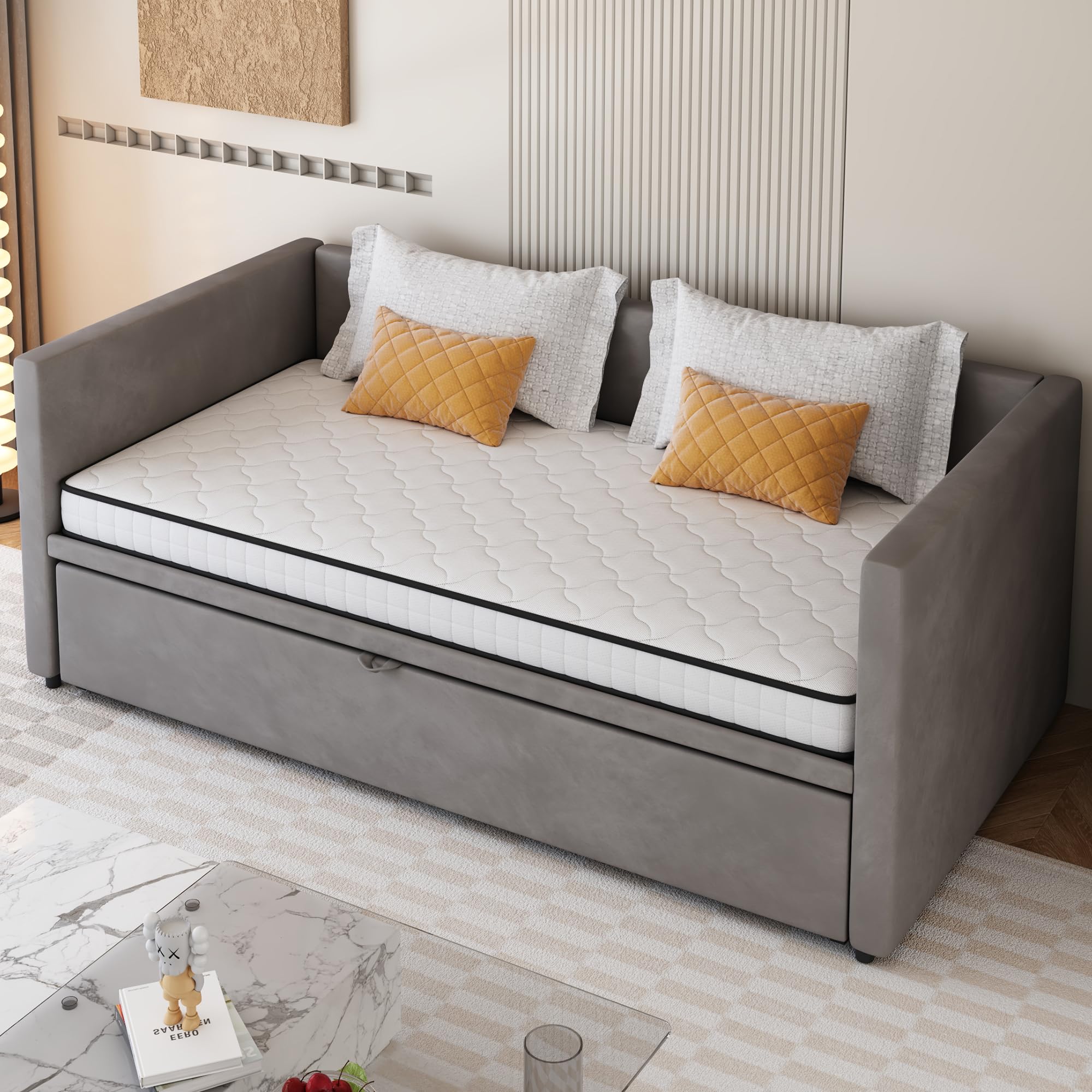 Materac 90 x 190, materac sprężynowy 10 cm cienki, z odciążeniem okolic lędźwiowych, stopień twardości H3, zwijany materac do łóżka młodzieżowego i łóżka dla gości, biały