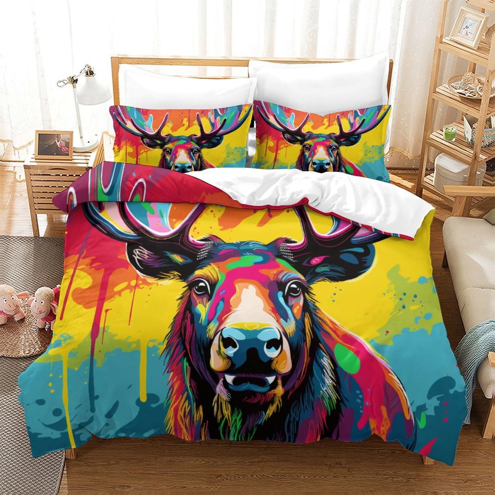 Housse de couette wapiti fermeture éclair pour lit super king 3D