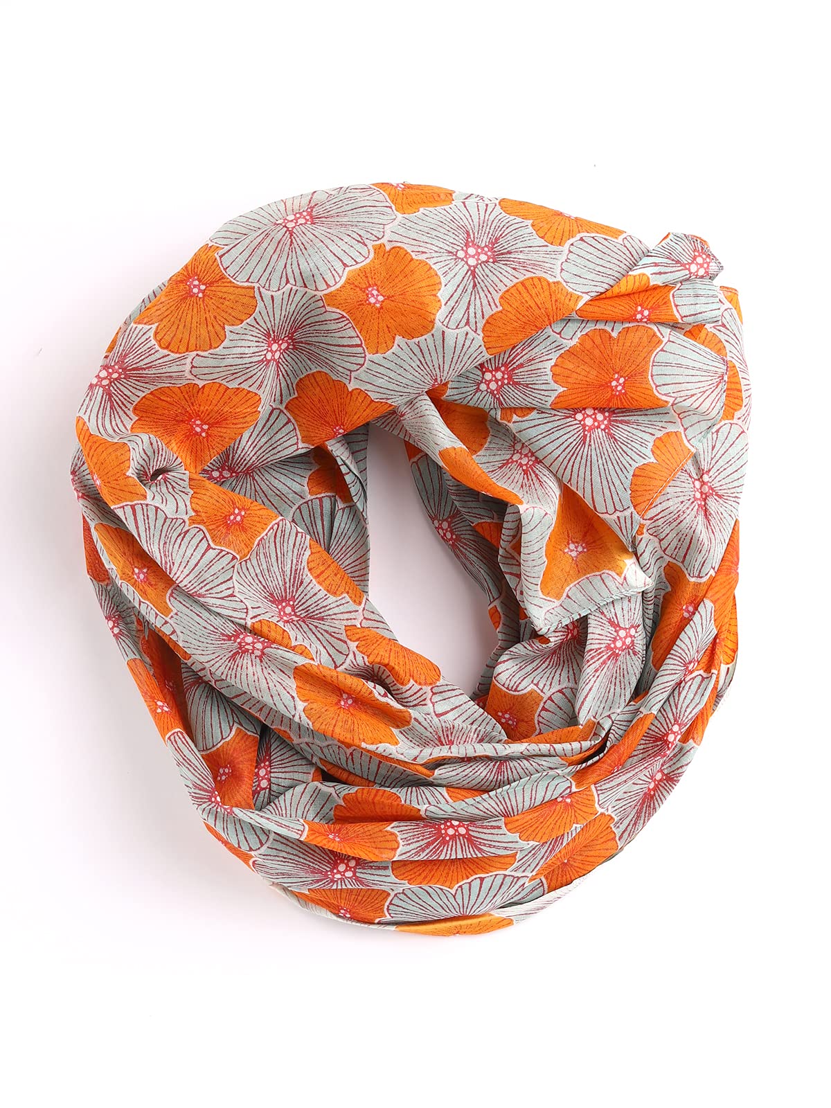 AQVA Printed Cotton Scarf for Women Stylish (Baghiya Aquamarine Orange) | Head and Face Cover Scarf for Girls with Cotton | Soft & Lightweight Scarves/Stoles for all Weather (72 x 43 in) 1