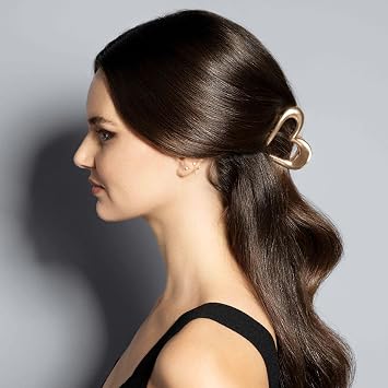 The Hair Edit 金メッキロマンスハート爪クリップ、女性用ミディアムサイズヘアアクセサリー、ハーフアップスタイルまたはミディアムからファインヘアアップに最適、スタイリング&普段着のためのエレガントなゴールドメタルヘアクリップ