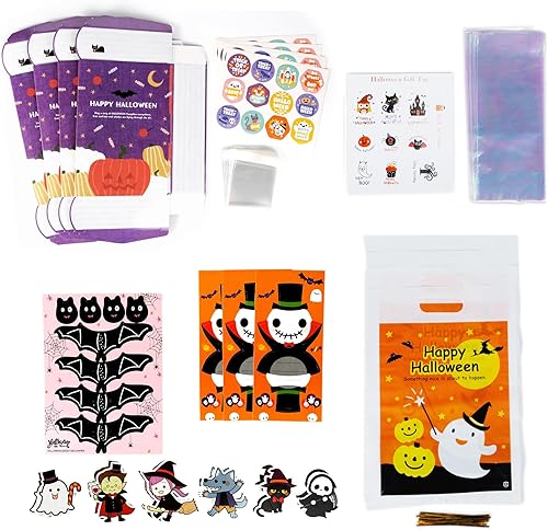 143 cajas de galletas de libros de bricolaje de Halloween con ventana, cajas de panadería, caja de regalo, caja de papel, caja de dulces, cajas de