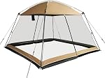 Screen House 10x10 Ft Square Camping Canopy Tent Sun Shade Gazebo Shelter Perfect for Outdoor Activities, Shale Gray