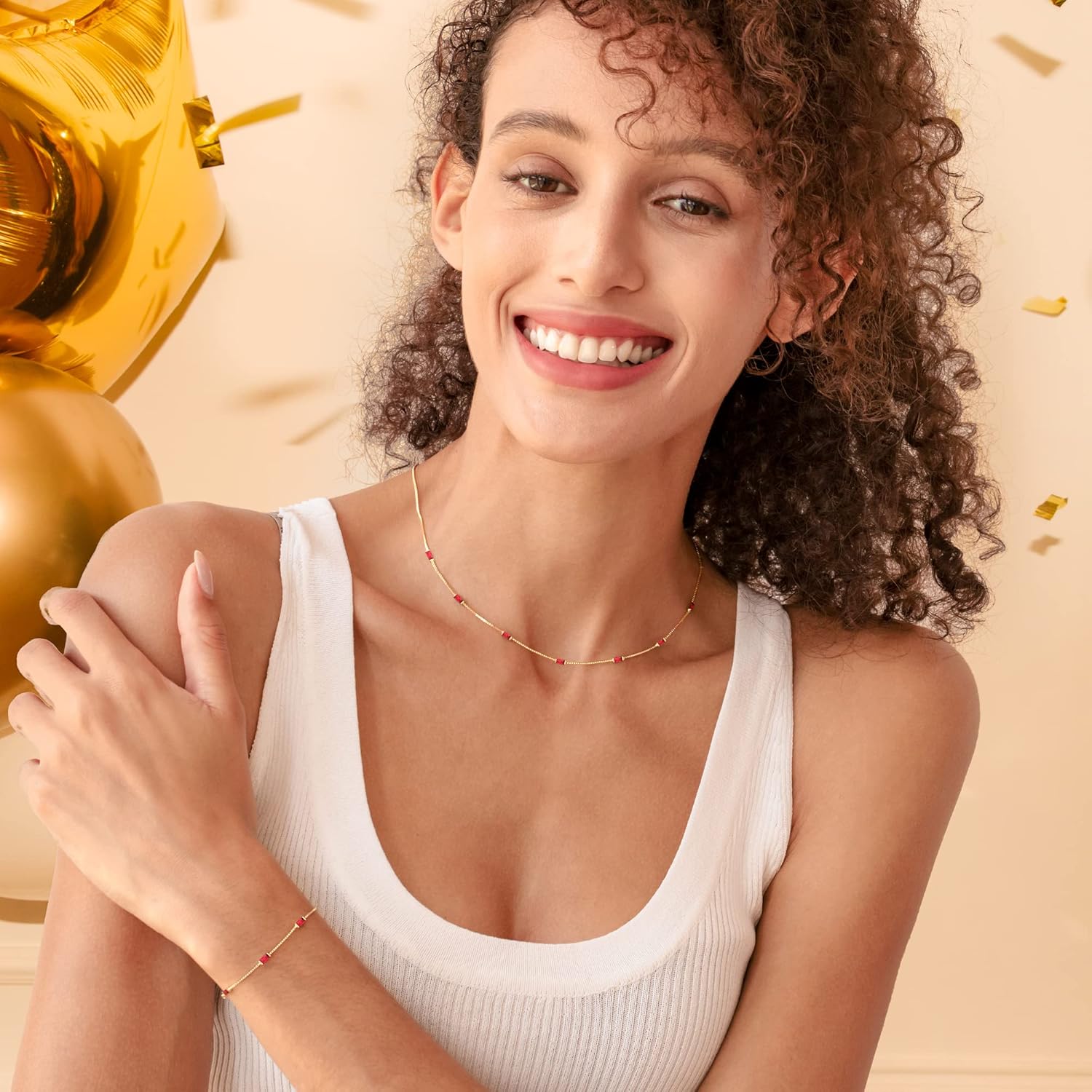 LOUISA SECRET Birthstone Bracelets for Women, 925 Sterling Silver Dainty Simple Women Charm Link Bracelet, Birthday Anniversary Christmas Jewelry Gifts for Women Wife Mom Her - Image 8